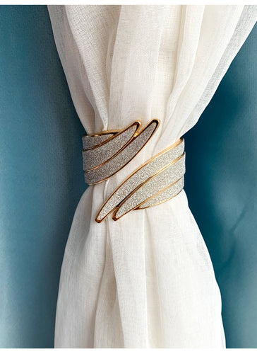 European light luxury curtain strap with metal inlaid diamond buckle
