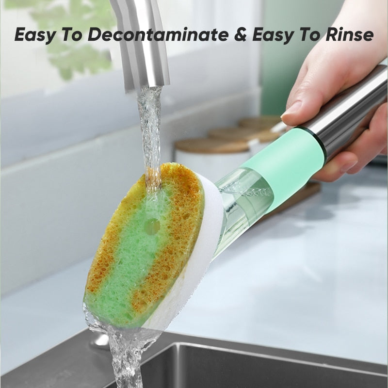 Cleaning Tools Silicone Dish Brush for Kitchen Soap Dispenser Dishwashing Brush - OZN Shopping