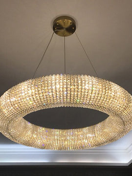 Modern Chrome Round Design Crystal Chandelier Lighting For Bedroom Living Room Indoor Light Fixtures LED Cristal Lustre