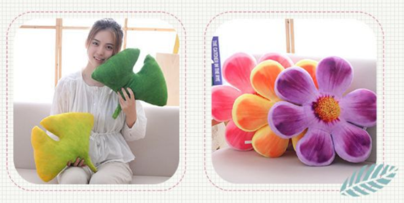 Plant Leaves  & Flower Pillow - OZN Shopping