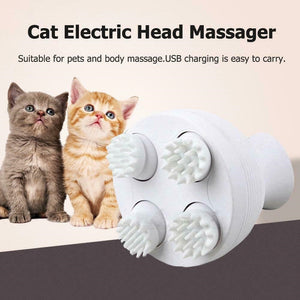 Electric Cat Head Massager Dog Pet Massage Machine Vibrating Scalp Charging Kneading Health Care Cat Comb Supplies Accessories - OZN Shopping