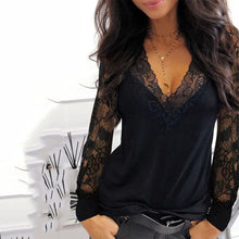 Load image into Gallery viewer, Casual V-neck Lace Long Sleeve - OZN Shopping
