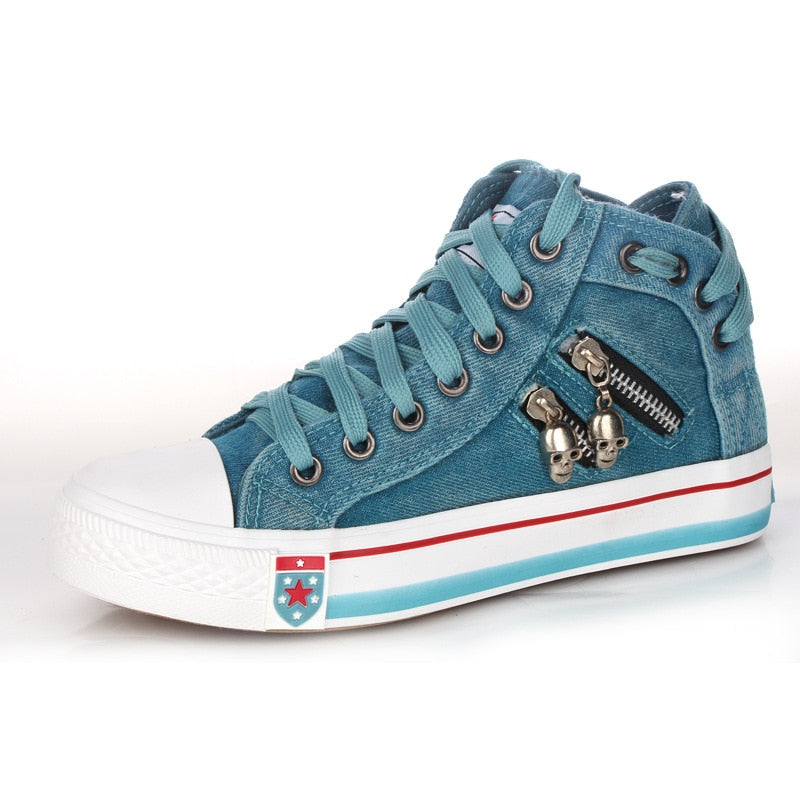 Trendy High Top Denim Shoes - OZN Shopping