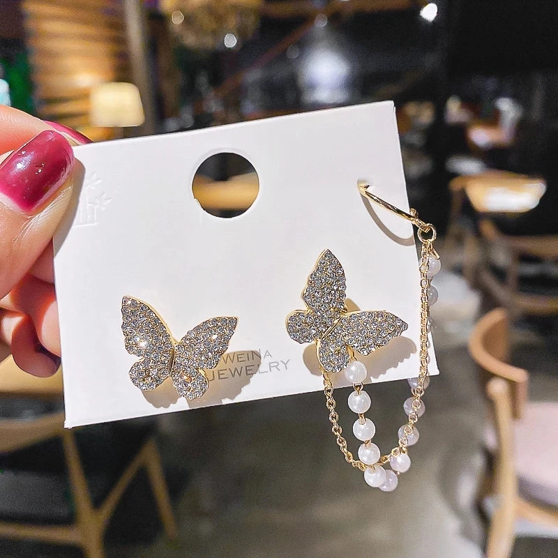 Sparkling Earings Butterfly Clips - OZN Shopping