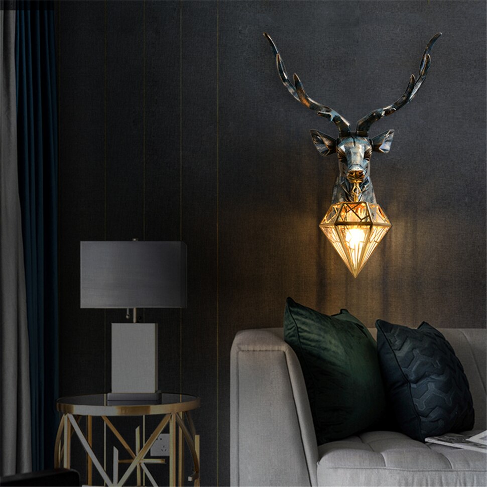 American Retro Indoor Wall Lamps - Nordic Art Antlers  Deer Wall Light - OZN Shopping