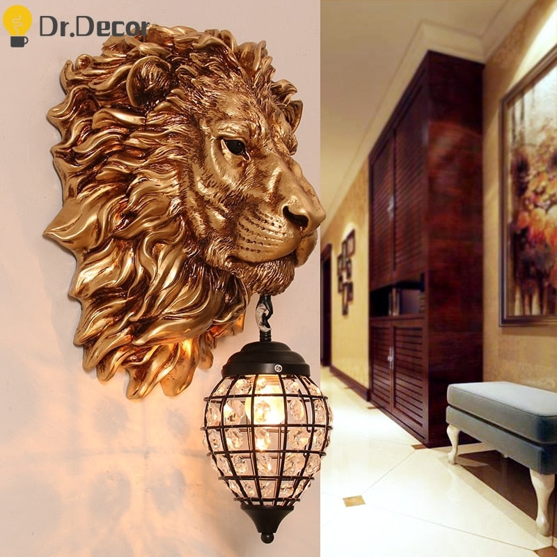 Luxury Lion Animal Shade Wall Lamp Nordic Home Decor - OZN Shopping