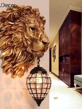 Luxury Lion Animal Shade Wall Lamp Nordic Home Decor