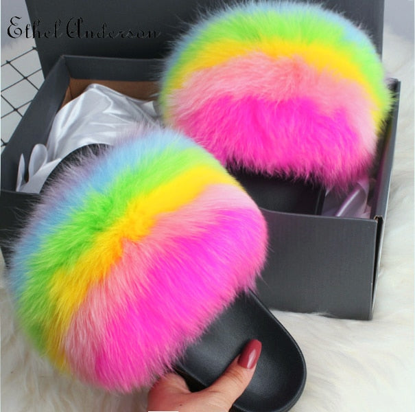 Fur Slippers - OZN Shopping