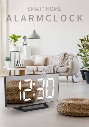 LED Digital Alarm Clock Watch Mirror Table Electronic Desktop Clocks USB Wake Up Time Snooze Function 3 Alarm - OZN Shopping