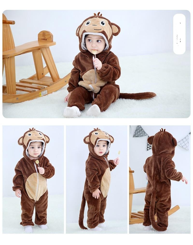 Baby Rompers Winter Lion Costume For Girls Boys Toddler Animal Jumpsuit Infant Clothes Pajamas - OZN Shopping