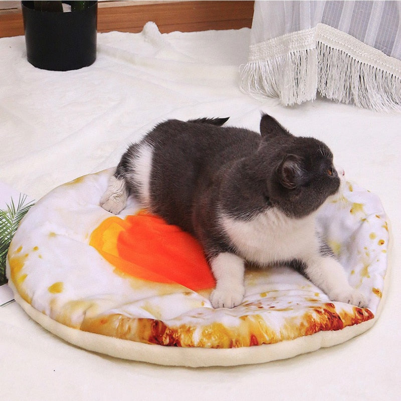 Pet Cushion Blanket Soft Velvet Pizza Egg Food Fruit Printed Dog Cats Sleeping Mat Winter Warm Blankets Pets Products - OZN Shopping