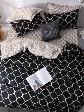 Luxury Bedding Set Super King Duvet Cover Sets Marble Single Queen Size Black Comforter Bed Linens Cotton xx14#