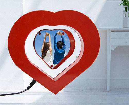 Heart shape magnetic floating photo frame, high tech levitating picture photo frame gifts - OZN Shopping