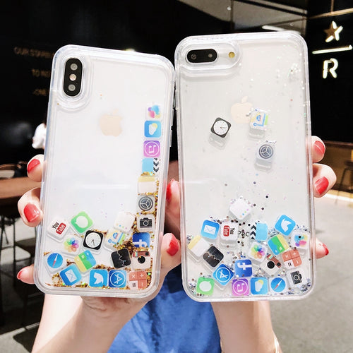 Social App Glitter Phone Case Cover for IPhone
