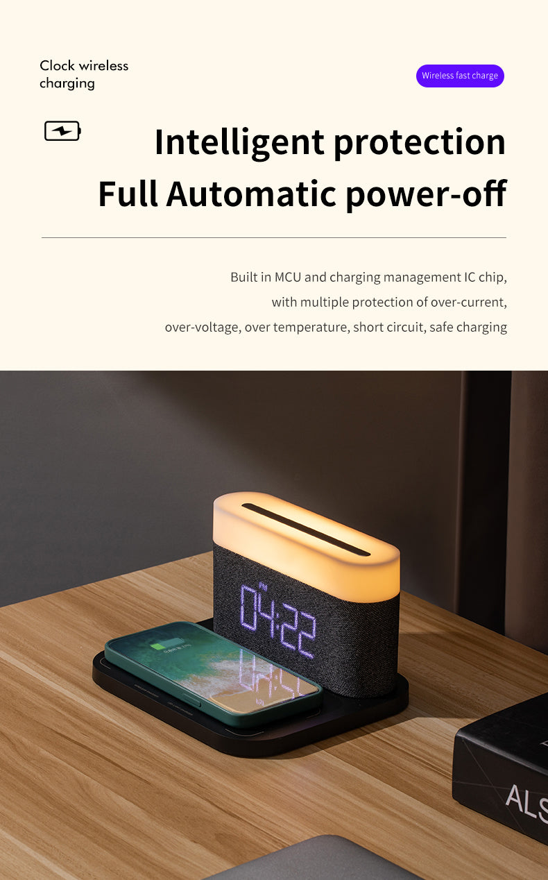 Wireless Chager with Clock & Lamp - OZN Shopping