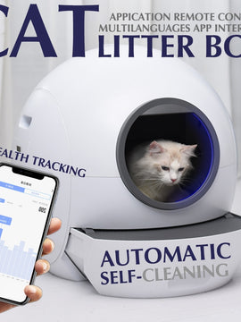 Automatic Self Cleaning Cat Sandbox Toilet Tray APP Remote Control Wi-Fi Supported Smart Cat Litter Box