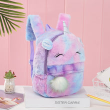 Load image into Gallery viewer, Cute Cartoon Backpack Girl Plush Unicorn Backpacks Cute Fashion Fur Backpacks Children Schoolbag Kids Gift Book Bag - OZN Shopping
