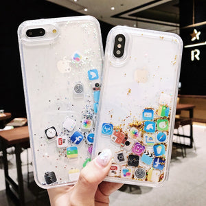 Social App Glitter Phone Case Cover for IPhone