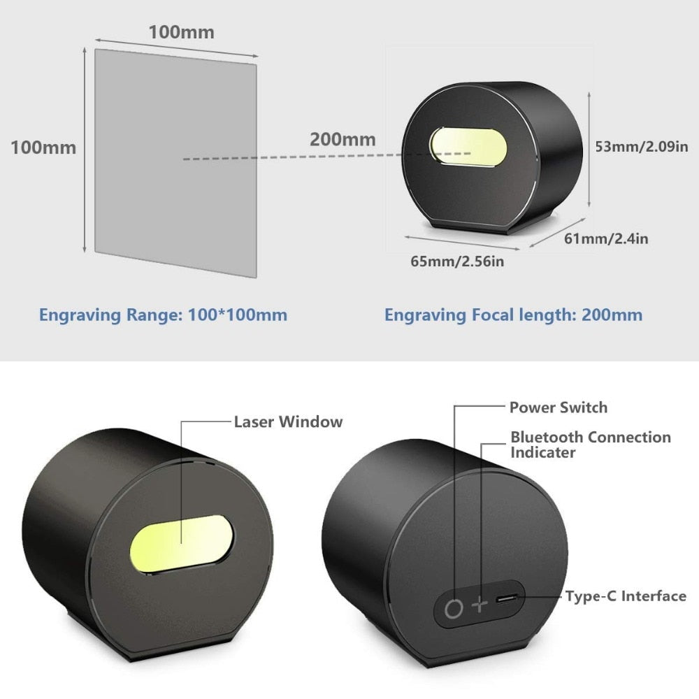 Laserpecker Laser Engraver 3D Printer Portable Mini Laser Engraving Machine Laser Pecker Pro 1.6W Desktop Etcher Cutter Engraver - OZN Shopping