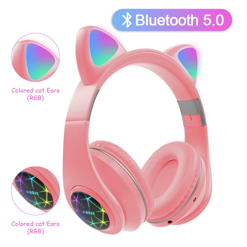 Cute Cat Earphones Bluetooth Wireless Headphones - OZN Shopping