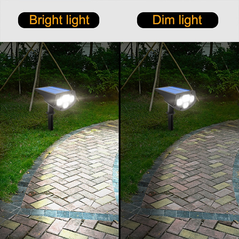 2in1 Solar Spotlights Outdoor Solar Landscape Lights Waterproof Adjustable Wall Lamp for Patio Pathway Yard Garden Driveway Pool - OZN Shopping