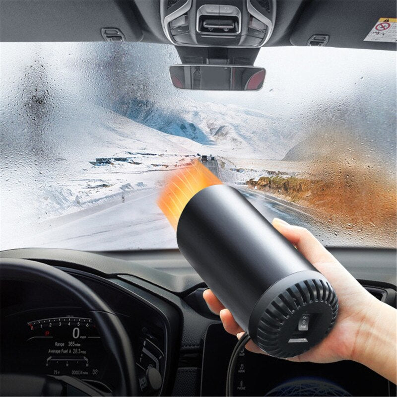 12V Car Heater Vehicle Heating Cooling Fan Portable Defrosting and Defogging Small Electrical Appliance Fun with Suction Holder - OZN Shopping