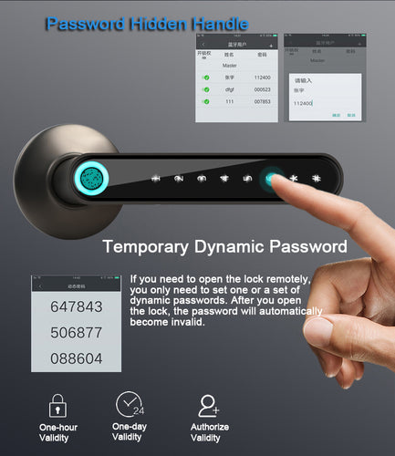 Fingerprint Electronic Door Lock Smart Bluetooth Password Handle Lock APP - OZN Shopping