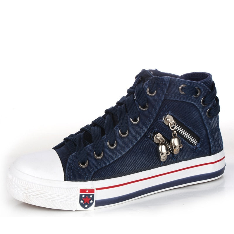 Trendy High Top Denim Shoes - OZN Shopping