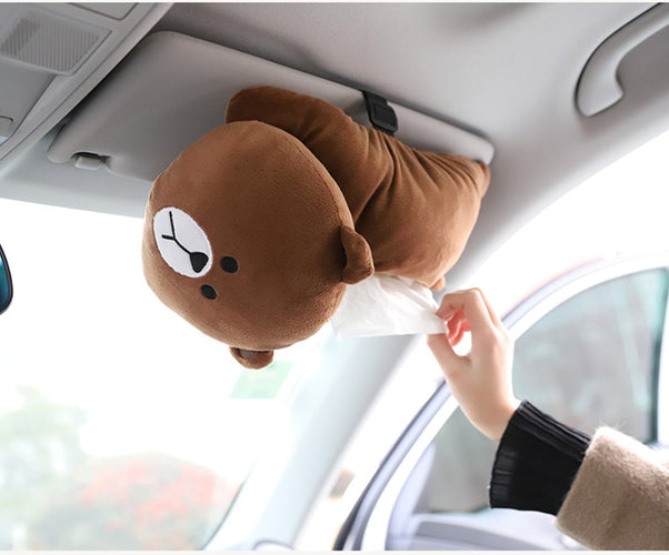 Creative Car Tissue Box Cover Cute Shiba Inu Dog Plush Toy Armrest Tissue Box Holder For Car Seat Back Hanging Napkin Dispenser - OZN Shopping