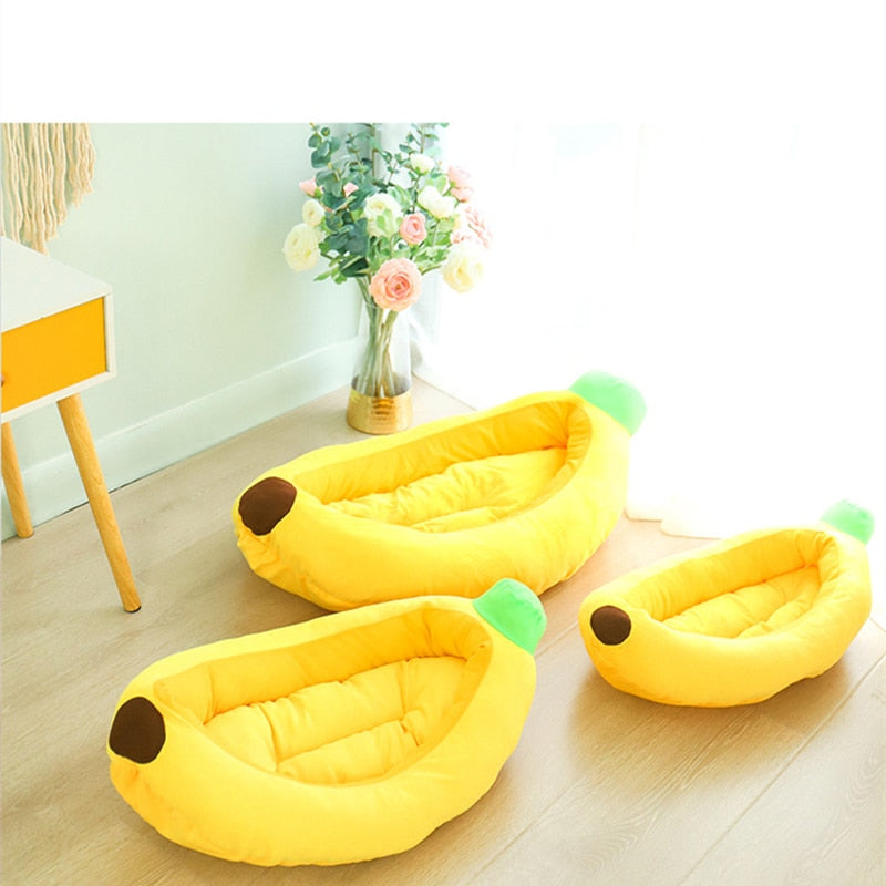 Banana Shape Pet Dog Cat Bed House Plush Soft Cushion Warm Durable Portable Pet Basket Kennel Cats Accessories - OZN Shopping