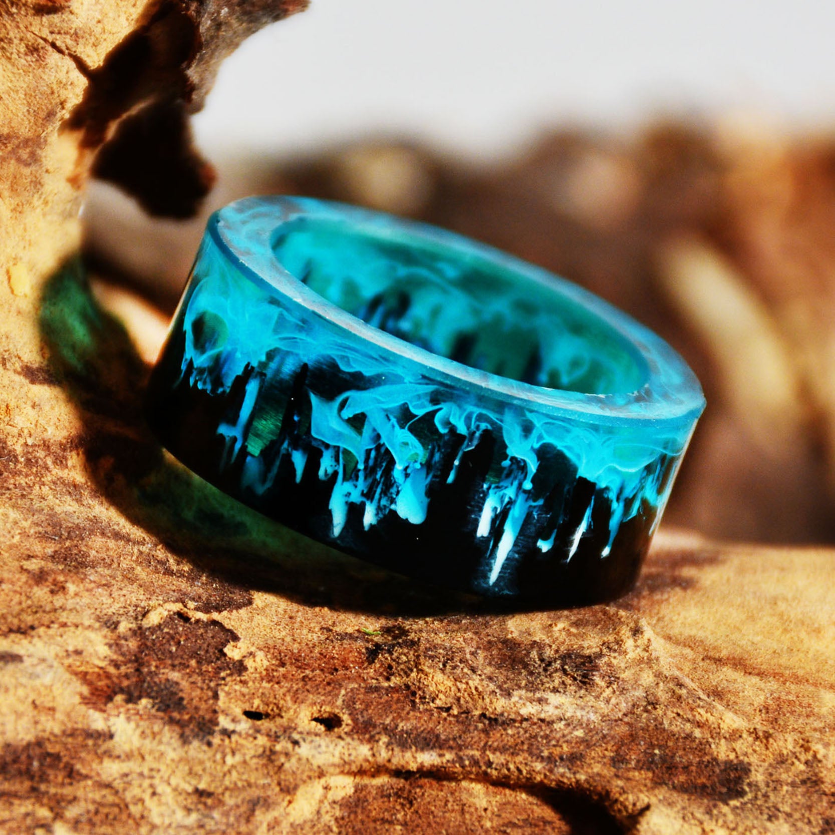 Fashion Blue Lava Ring - OZN Shopping