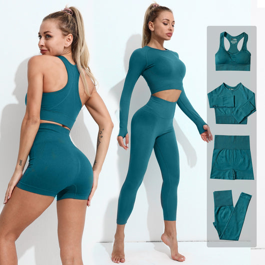 Women Fitness Set Workout Sportswear  Crop Top, Leggings , Sports Suit - OZN Shopping