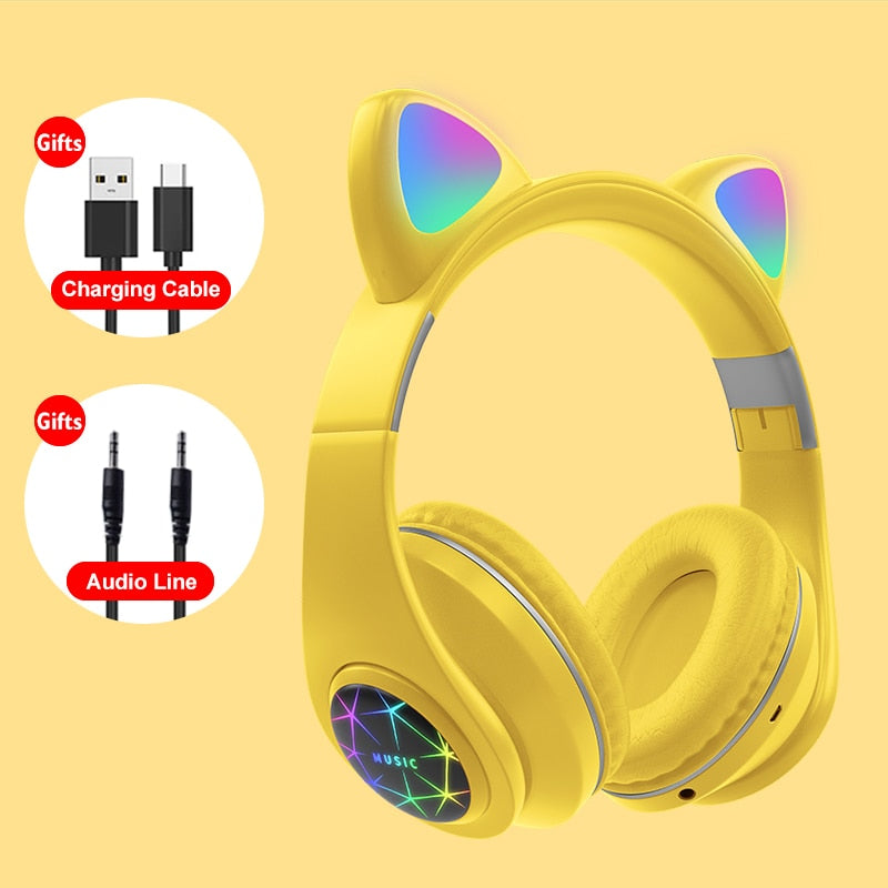 Cute Cat Earphones Bluetooth Wireless Headphones - OZN Shopping