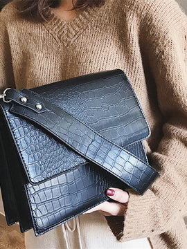 Leather Shoulder  Crocodile Print Bags