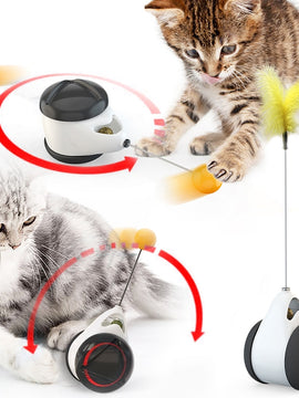 Tumbler Swing Toys for Cats Kitten Interactive Balance Car Cat Chasing Toy With Catnip Funny Pet Products