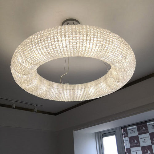Modern Chrome Round Design Crystal Chandelier Lighting For Bedroom Living Room Indoor Light Fixtures LED Cristal Lustre - OZN Shopping