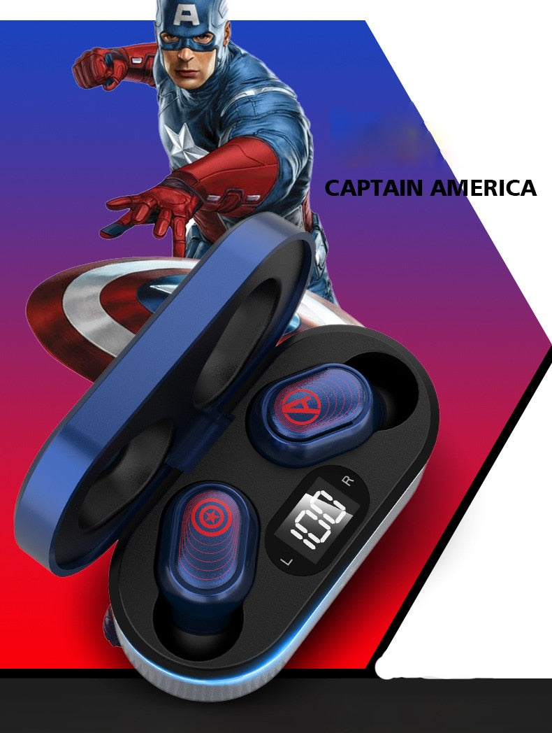 Marvel Wireless Bluetooth Earphones Iron man, Spiderman & Captain America - OZN Shopping