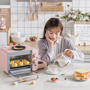 Multifunction Breakfast Machine Mini Household Electric Oven Cake Baking Fry Pan Warm Drinking Pot Toaster - OZN Shopping