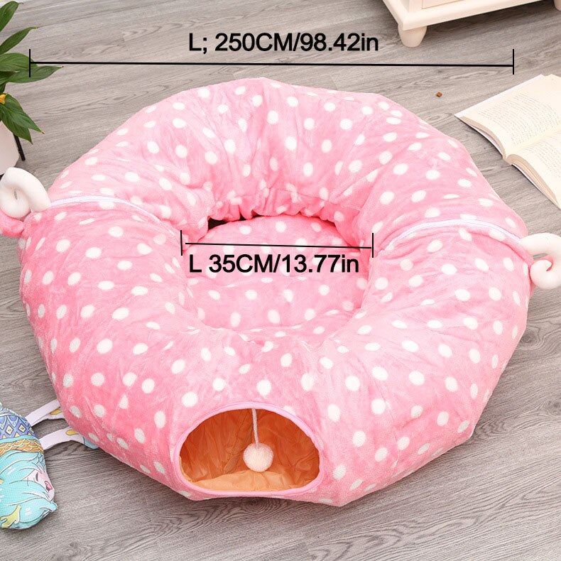 Pet Cats Tunnel Interactive Play Toy Mobile Collapsible Ferrets Rabbit Bed tunnels Indoor Toys Kitten Exercising Products - OZN Shopping