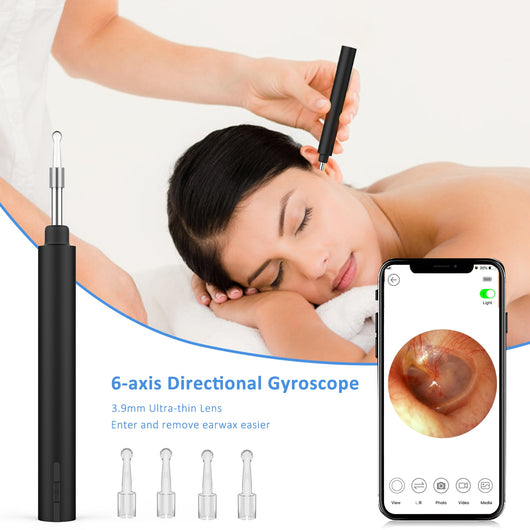 Ear Cleaner Wax Removal Tool Ear Cleaning Camera Otoscope Wireless LED Light Oral Inspection for Android IOS - OZN Shopping