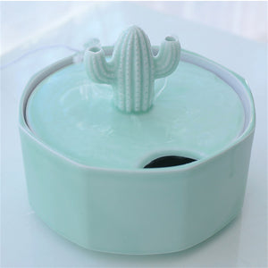 Cactus Shape Cats Water Fountain for Pets