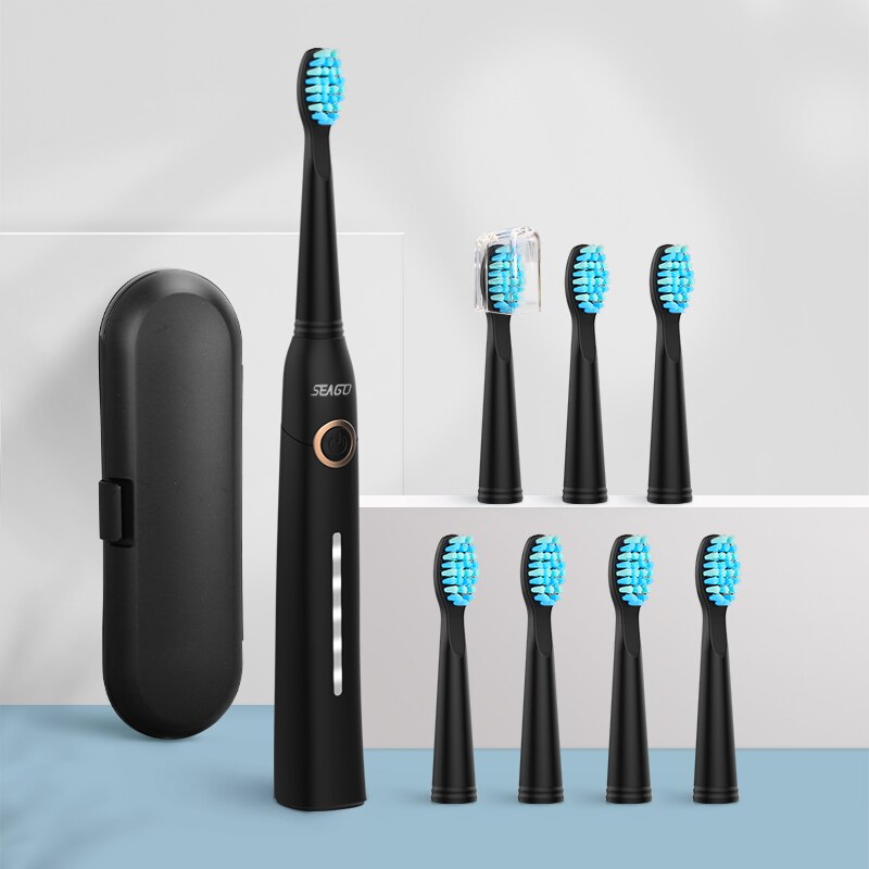 Seago Sonic Electric Toothbrush Tooth brush USB Rechargeable adult Waterproof Ultrasonic automatic 5 Mode with Travel case - OZN Shopping