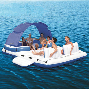 Inflatable Island 6-8People With Awning Water Floating Boat Bed Row Dock Floats Floating Rest Deck Row For Swimming Water Chaise - OZN Shopping