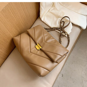 Leather Women Shoulder  Chain Vintage Handbags - OZN Shopping