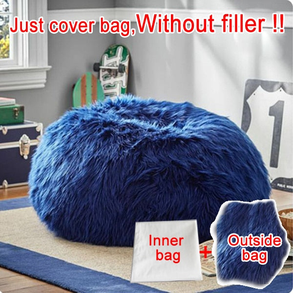 Soft Fluffy Wool Fur Bean Bag Lazy Couch Chair - OZN Shopping