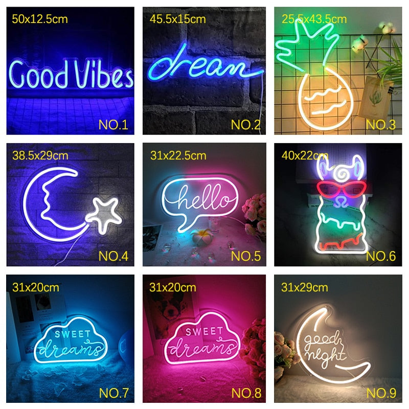 Good Vibes Led Neon Light Sign - Wall Decor - OZN Shopping