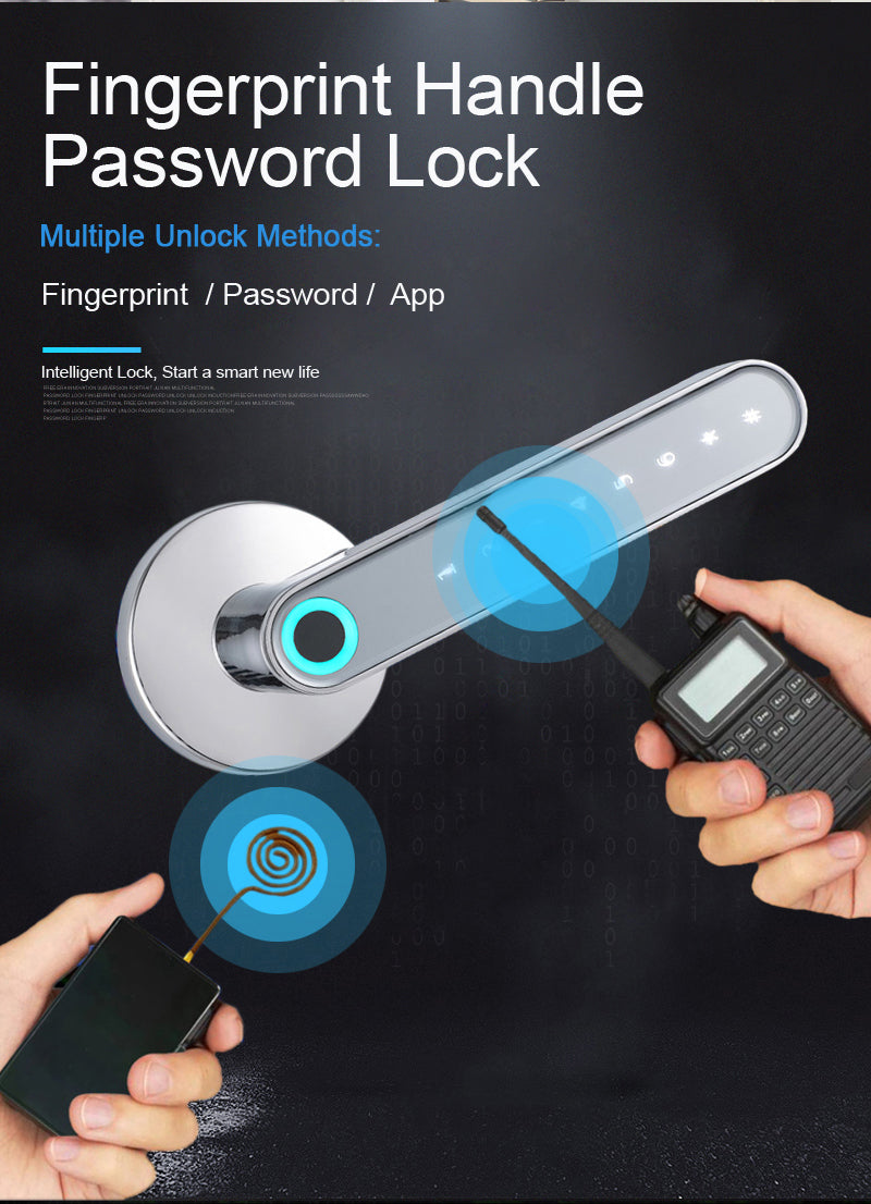 Fingerprint Electronic Door Lock Smart Bluetooth Password Handle Lock APP - OZN Shopping