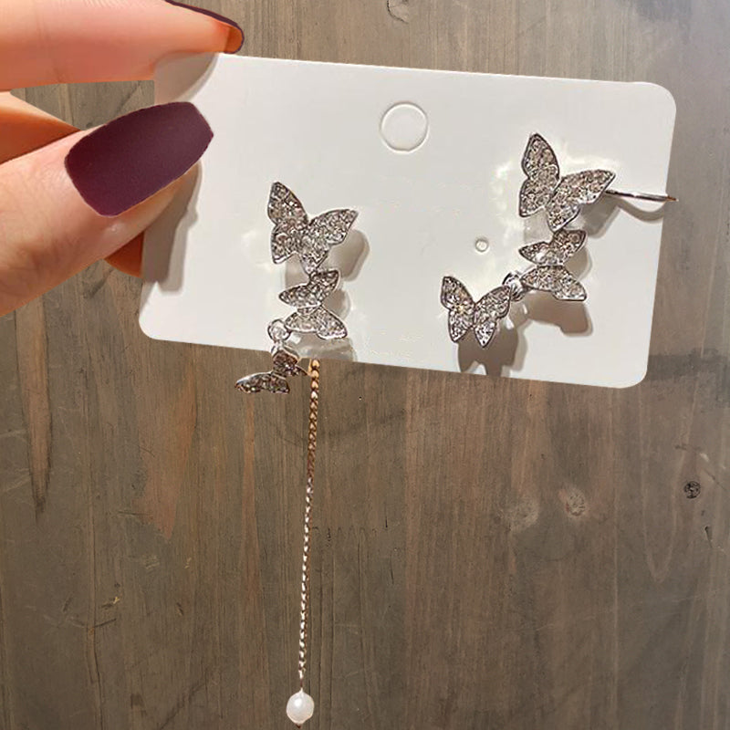 Sparkling Earings Butterfly Clips - OZN Shopping