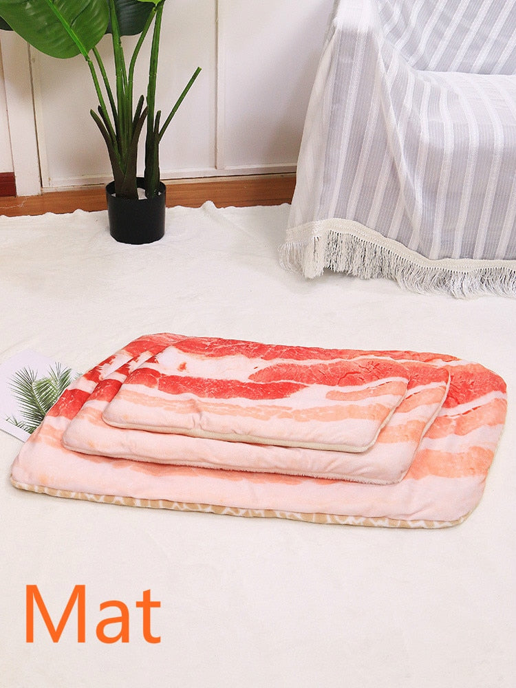 Pet Cushion Blanket Soft Velvet Pizza Egg Food Fruit Printed Dog Cats Sleeping Mat Winter Warm Blankets Pets Products - OZN Shopping