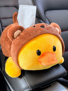 Creative Car Tissue Box Cover Cute Shiba Inu Dog Plush Toy Armrest Tissue Box Holder For Car Seat Back Hanging Napkin Dispenser